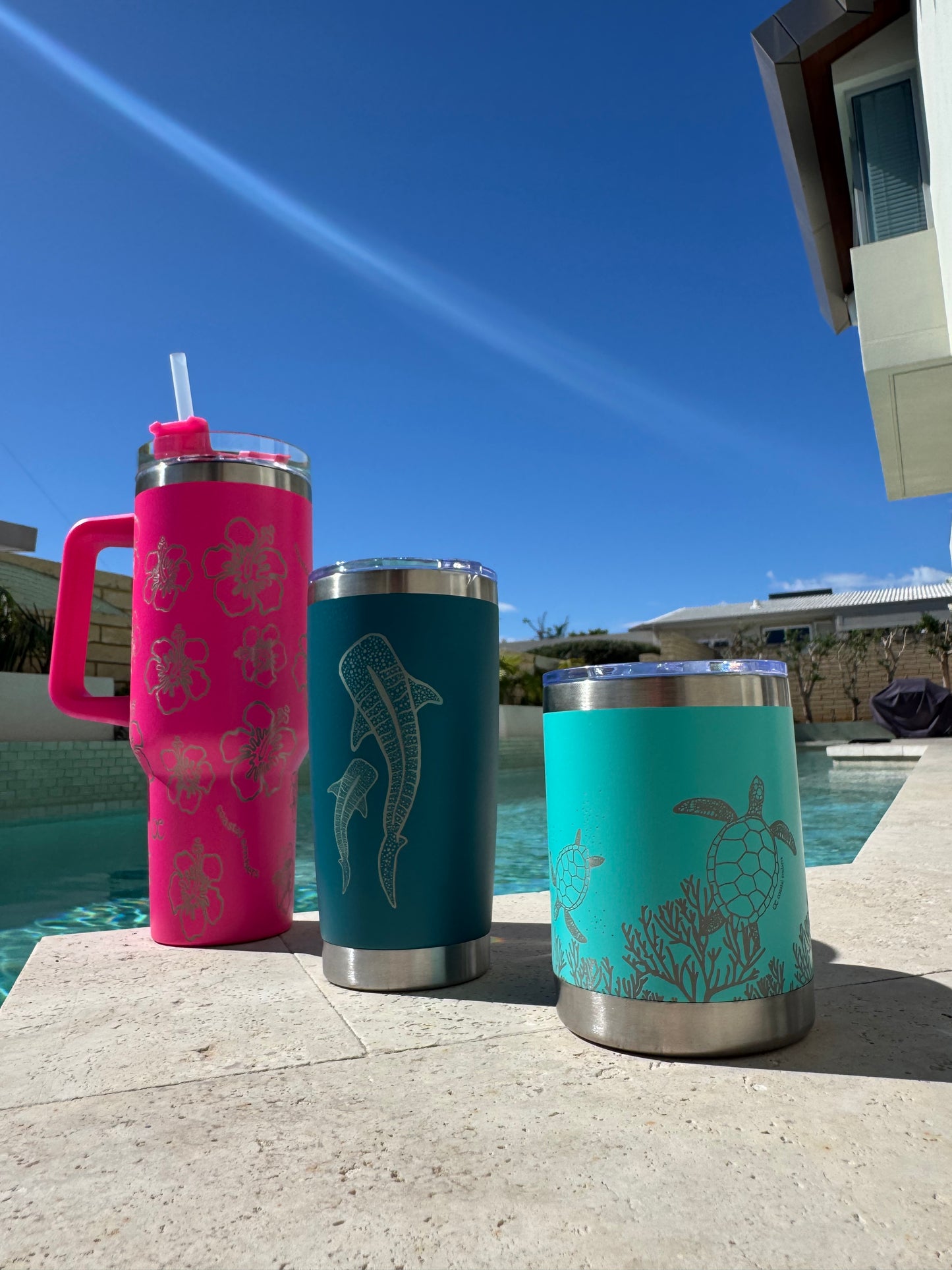 Teal Whale Shark Insulated Travel Mug