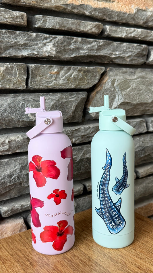 Whale Shark Light Aqua Water Bottle