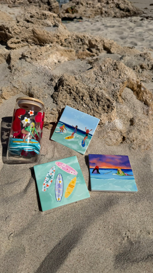 Surfer Girl Glass Tumbler