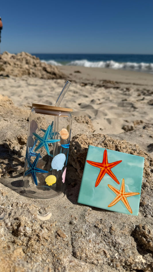 Starfish Glass Tumbler