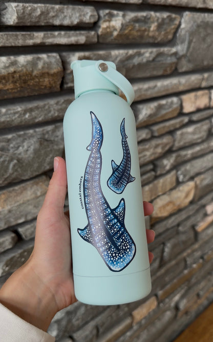 Whale Shark Light Aqua Water Bottle