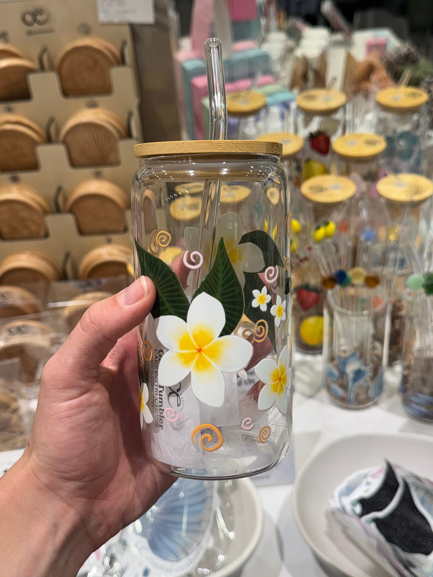 Frangipani Glass Tumbler