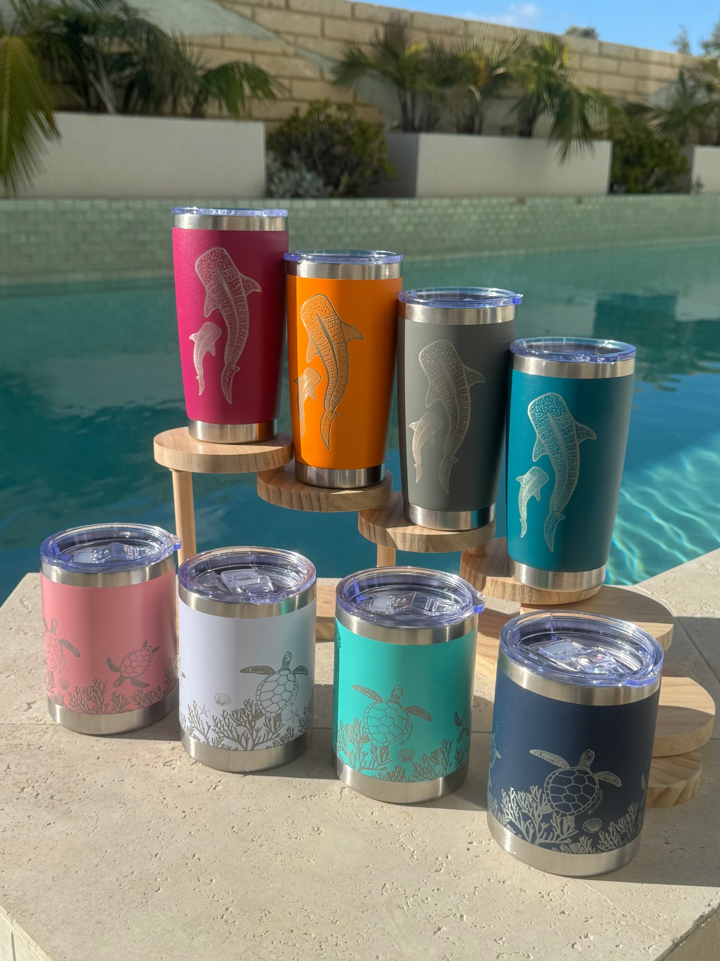 Teal Whale Shark Insulated Travel Mug