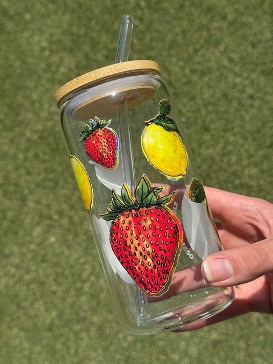 Summer Fruits Glass Tumbler