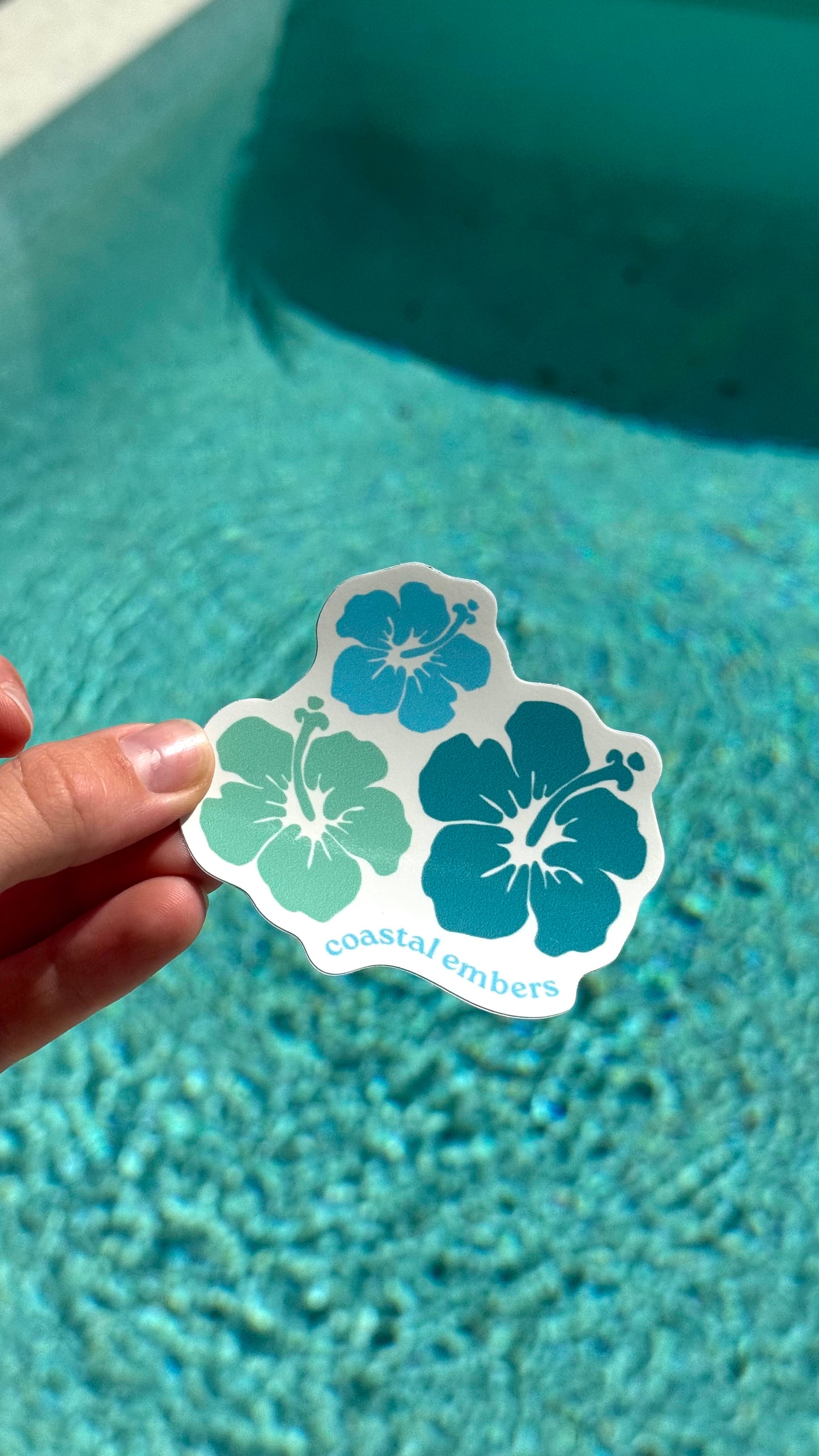 Blue Hibiscus Sticker
