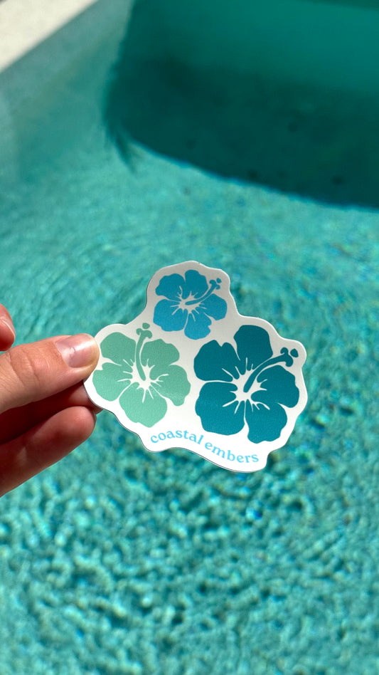 Blue Hibiscus Sticker