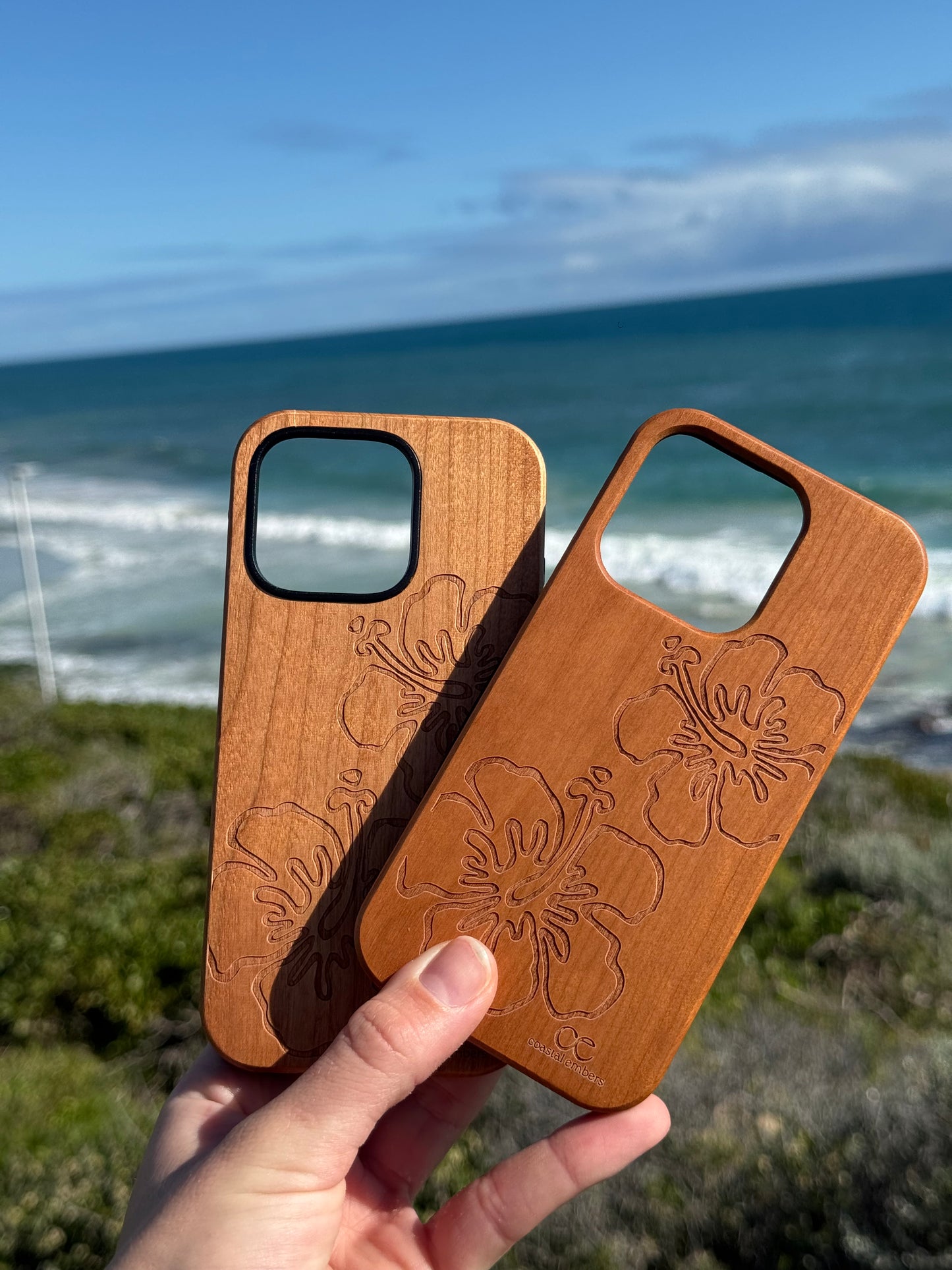 Hibiscus Wood Phone Case