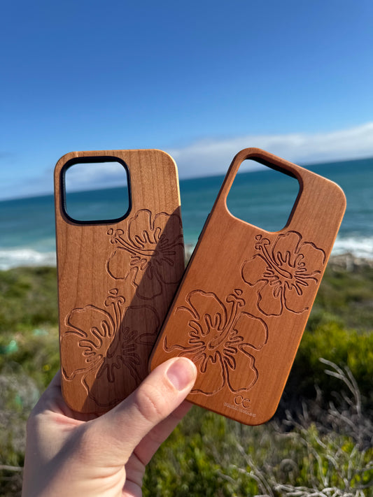 Hibiscus Wood Phone Case