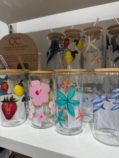 Summer Flowers Glass Tumbler