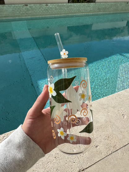 Frangipani Glass Tumbler