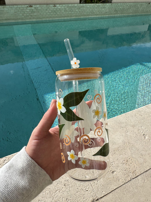 Frangipani Glass Tumbler