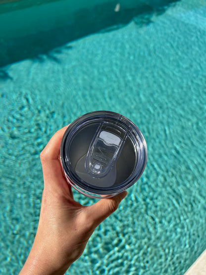 Pink hibiscus Insulated Travel Mug