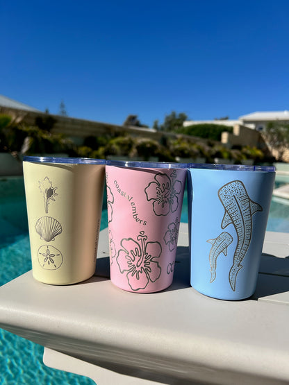 Pink hibiscus Insulated Travel Mug