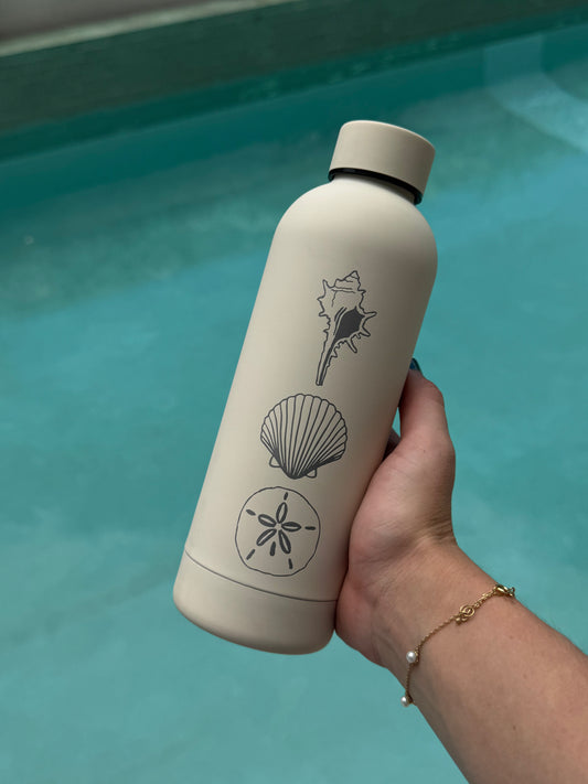 Cream Shell Treasures Water Bottle