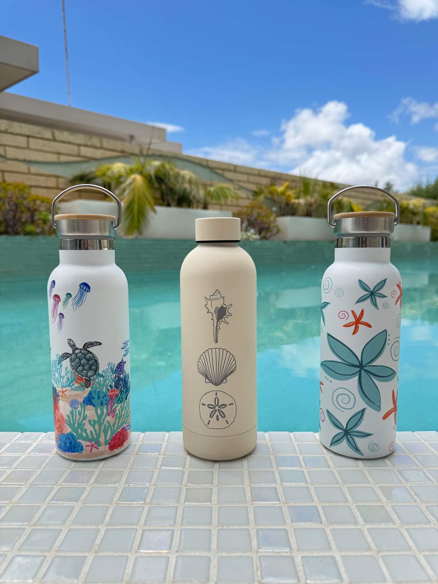 Cream Shell Treasures Water Bottle