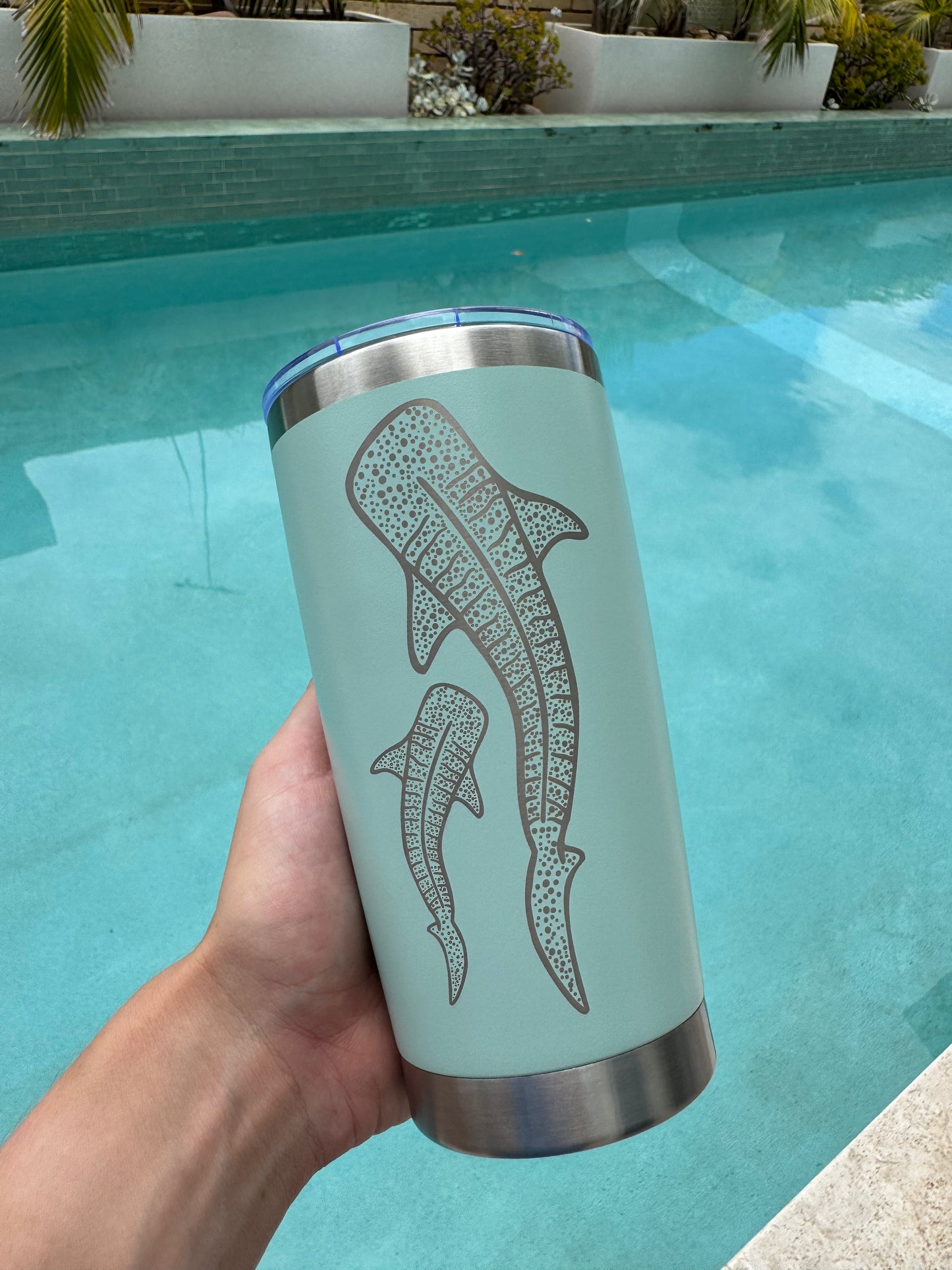 Light Aqua Whale Shark Insulated Travel Mug