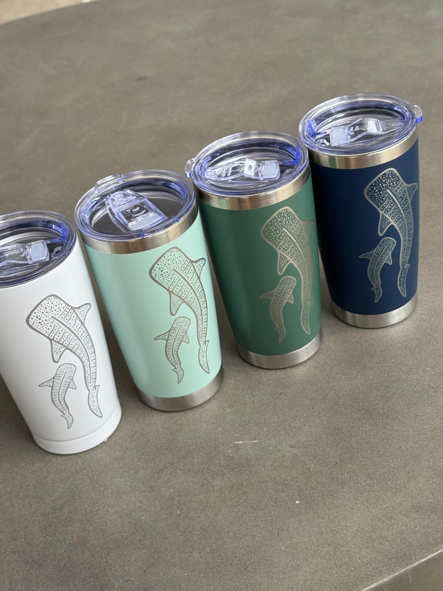 Light Aqua Whale Shark Insulated Travel Mug