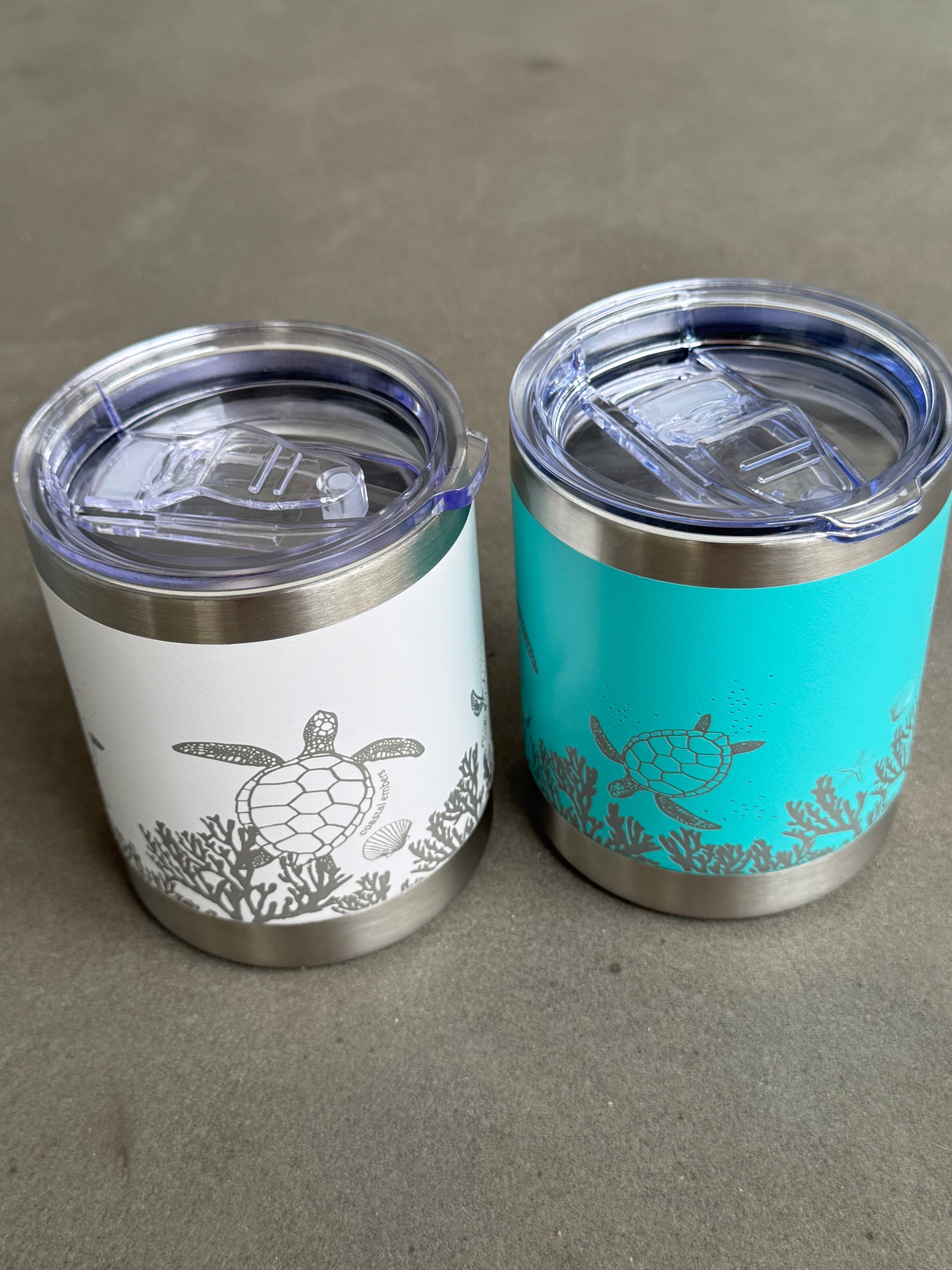 Turtle Shell Cups White Coral Reef Turtle Insulated Cup – Coastal Embers