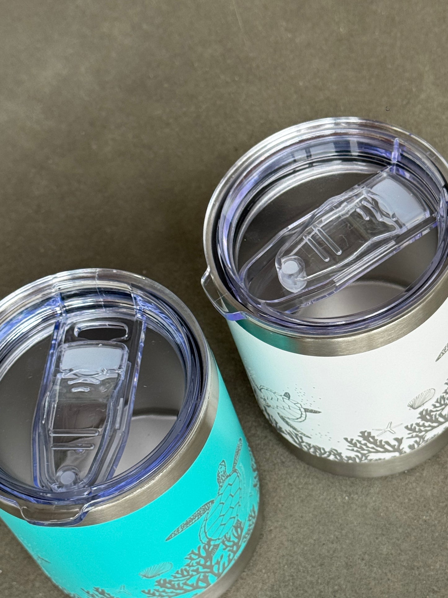 Aqua Coral Reef Turtle Insulated Travel Cup