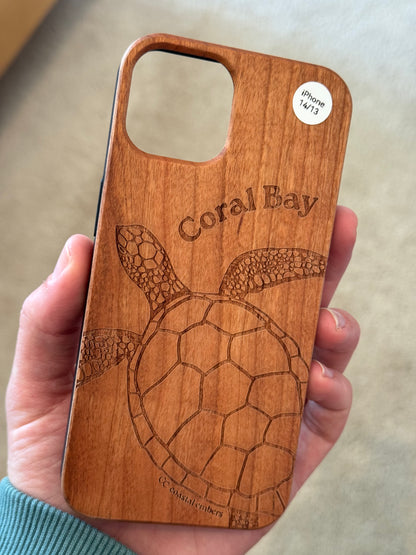Coastal Wood Turtle Phone Case