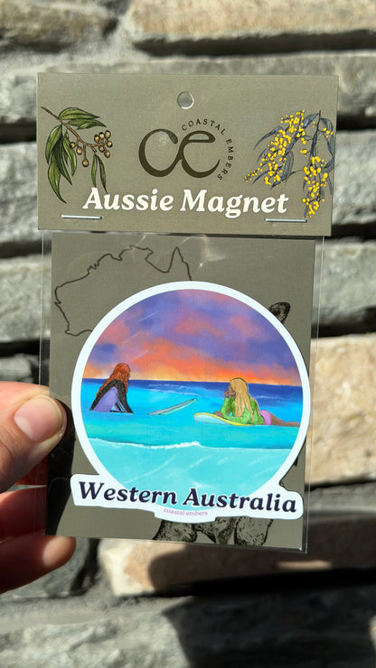 Surfer Sunset Magnet