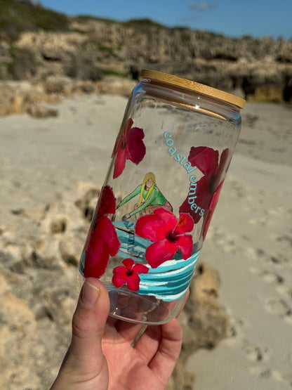Surfer Girl Glass Tumbler