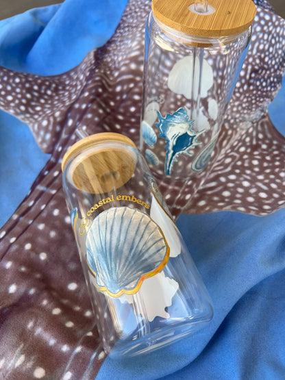 Golden Shell Glass Tumbler