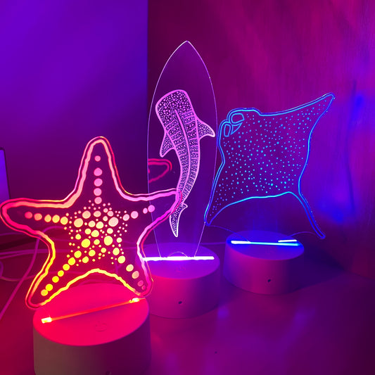 CUSTOM Manta Ray LED Lamp