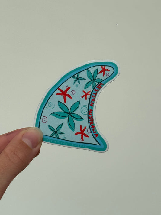 Surfboard Fin Summer Flowers Sticker