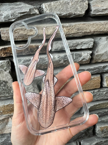 Clear Leopard shark phone case