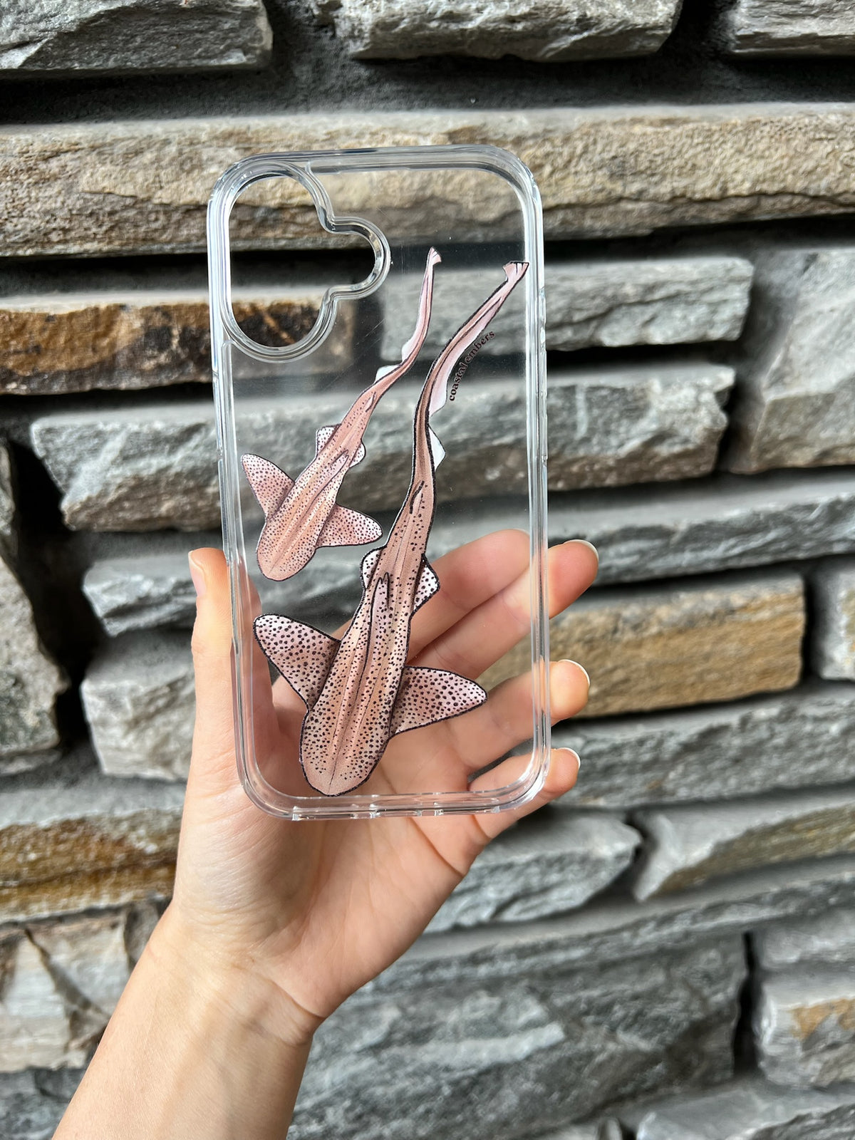Clear Leopard shark phone case