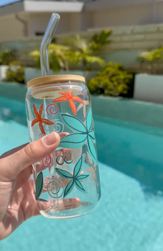 Summer Flowers Glass Tumbler