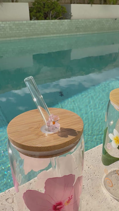 Frangipani Glass Tumbler