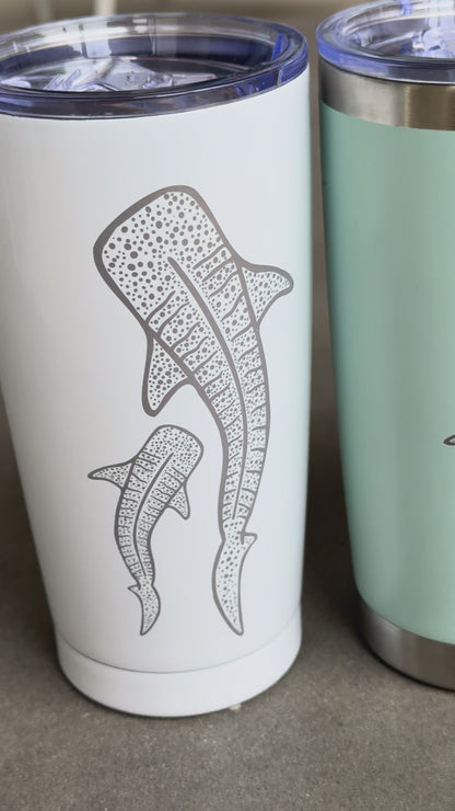 Light Aqua Whale Shark Insulated Travel Mug