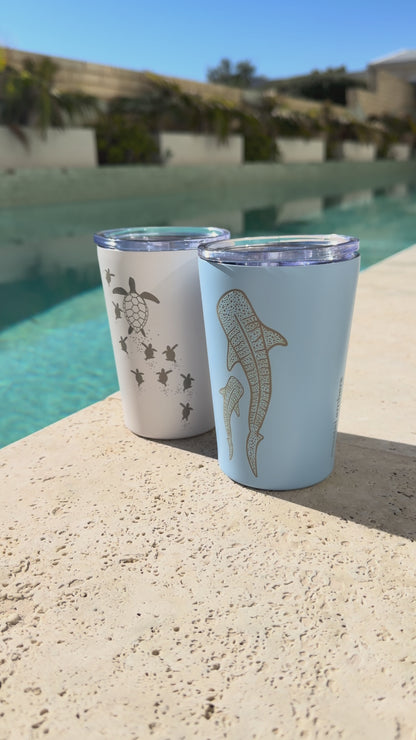 Turtle & Hatchling White Insulated Travel Cup