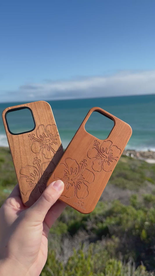 Hibiscus Wood Phone Case