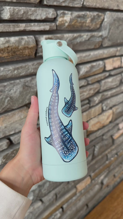 Whale Shark Light Aqua Water Bottle