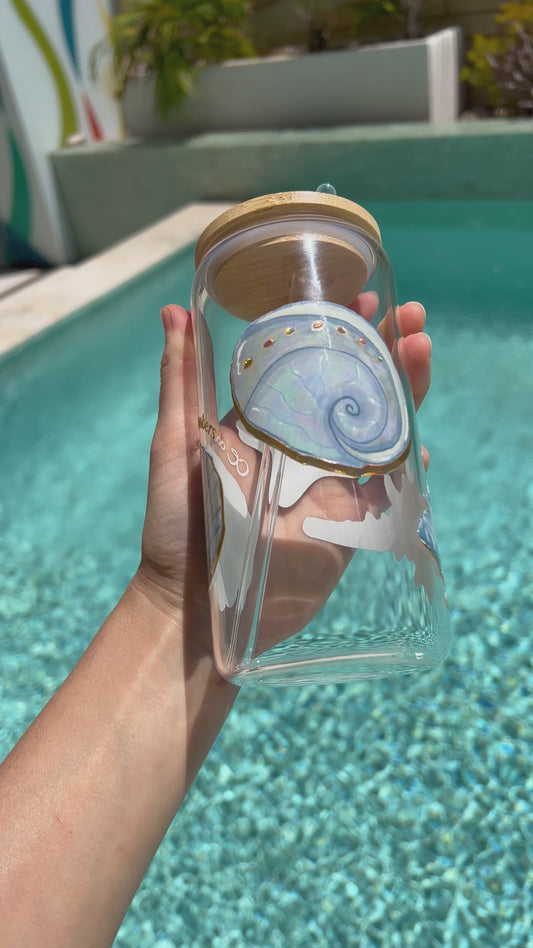 Golden Shell Glass Tumbler